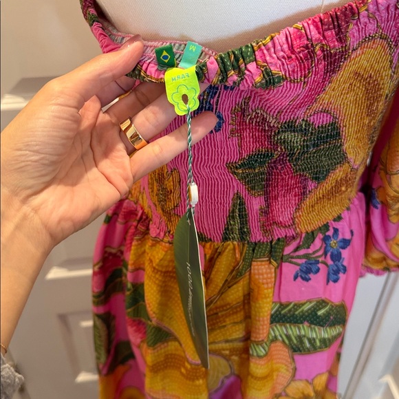 FARM Rio One Shoulder Pink Floral Dress Size M - Picture 7 of 8